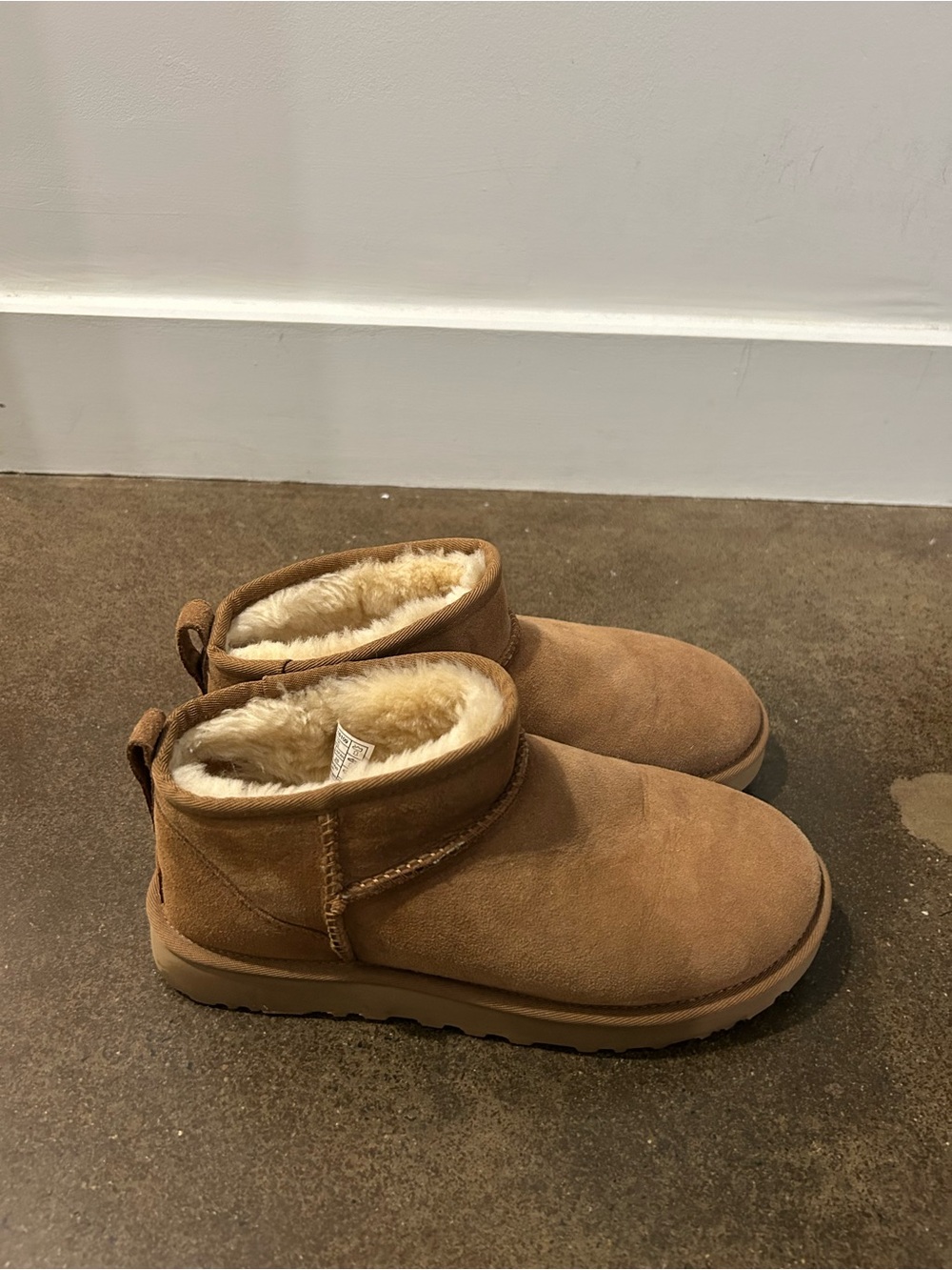 UGG Classic Mini Shearling-Lined Ankle Boots in Chestnut